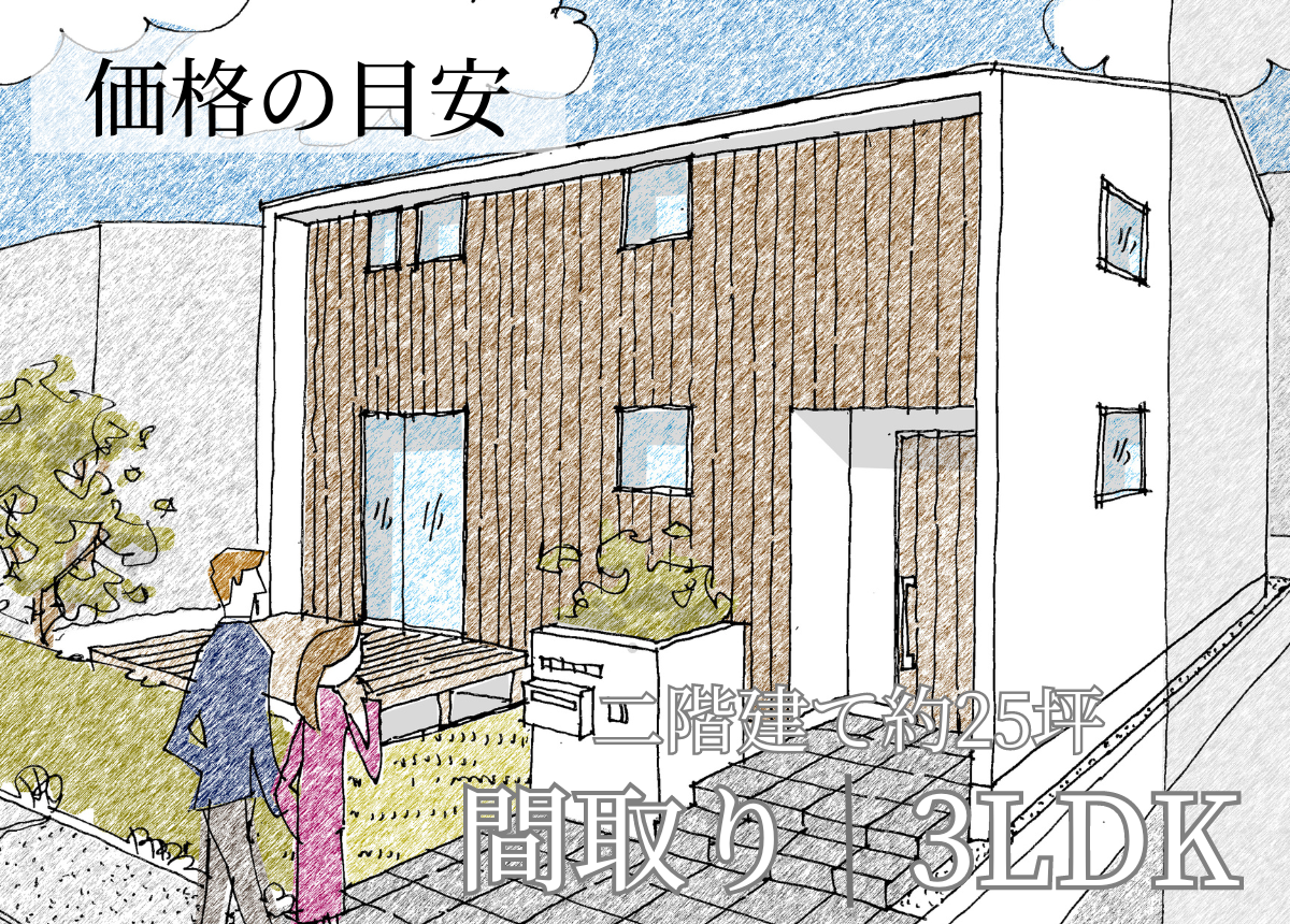 【価格の目安】2階建3LDK(25坪)（セミオーダー住宅PLAN））